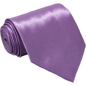 Men's Light Purple Solid Pure Color 3.75" Imported Satin Formal Neck Ties